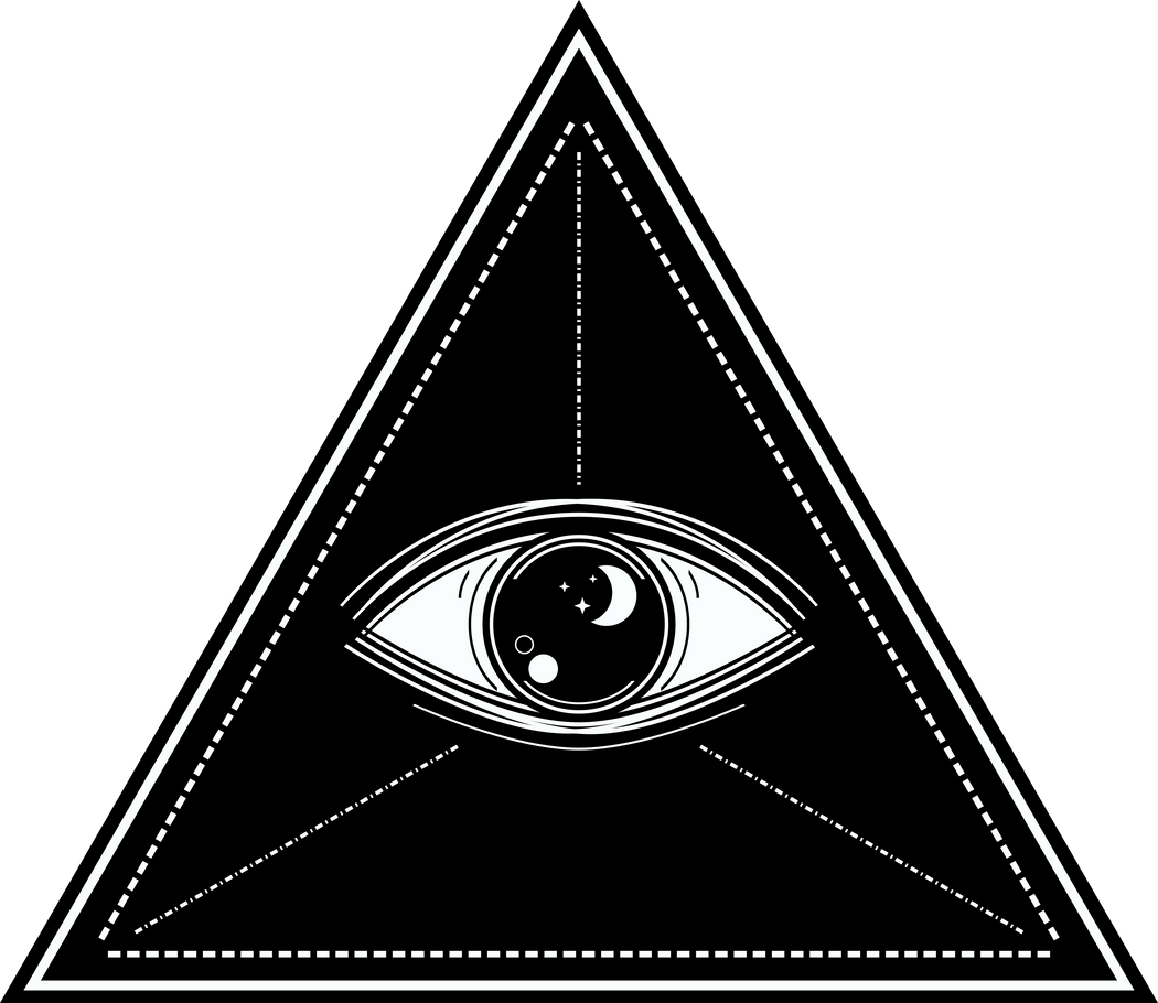 Black eye of Providence , All seeing eye of god in triangle